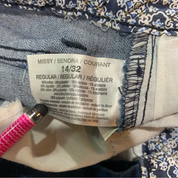 Vintage America Blue Jeans Embroidered Embroidery Floral Bestie Skinny 14 - Picture 10 of 16